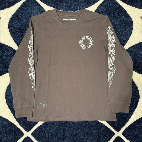 Chrome Hearts Horseshoe Floral Gray Longsleeve Mens Large - Picture 1 of 4